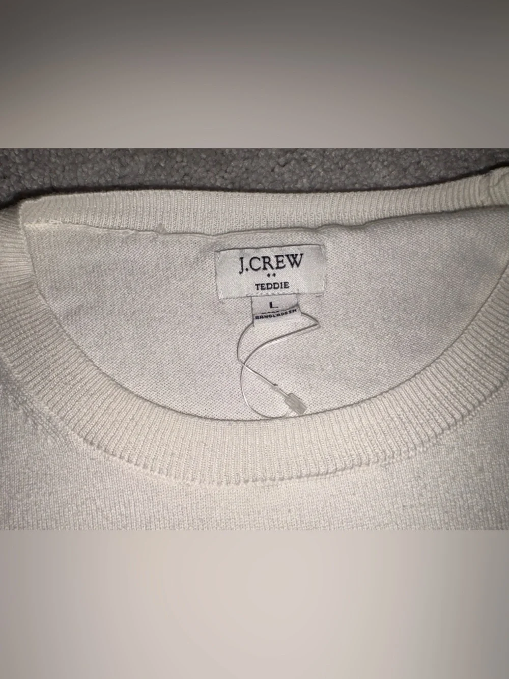 J.Crew Cheers Sequin Sweater Largelvory Gold Holiday Christmas New Partial Tag